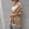 Women Winter Wool Cardigan Solid Patchwork Jacket Sweater Long Loose Thick Coat Cardigan