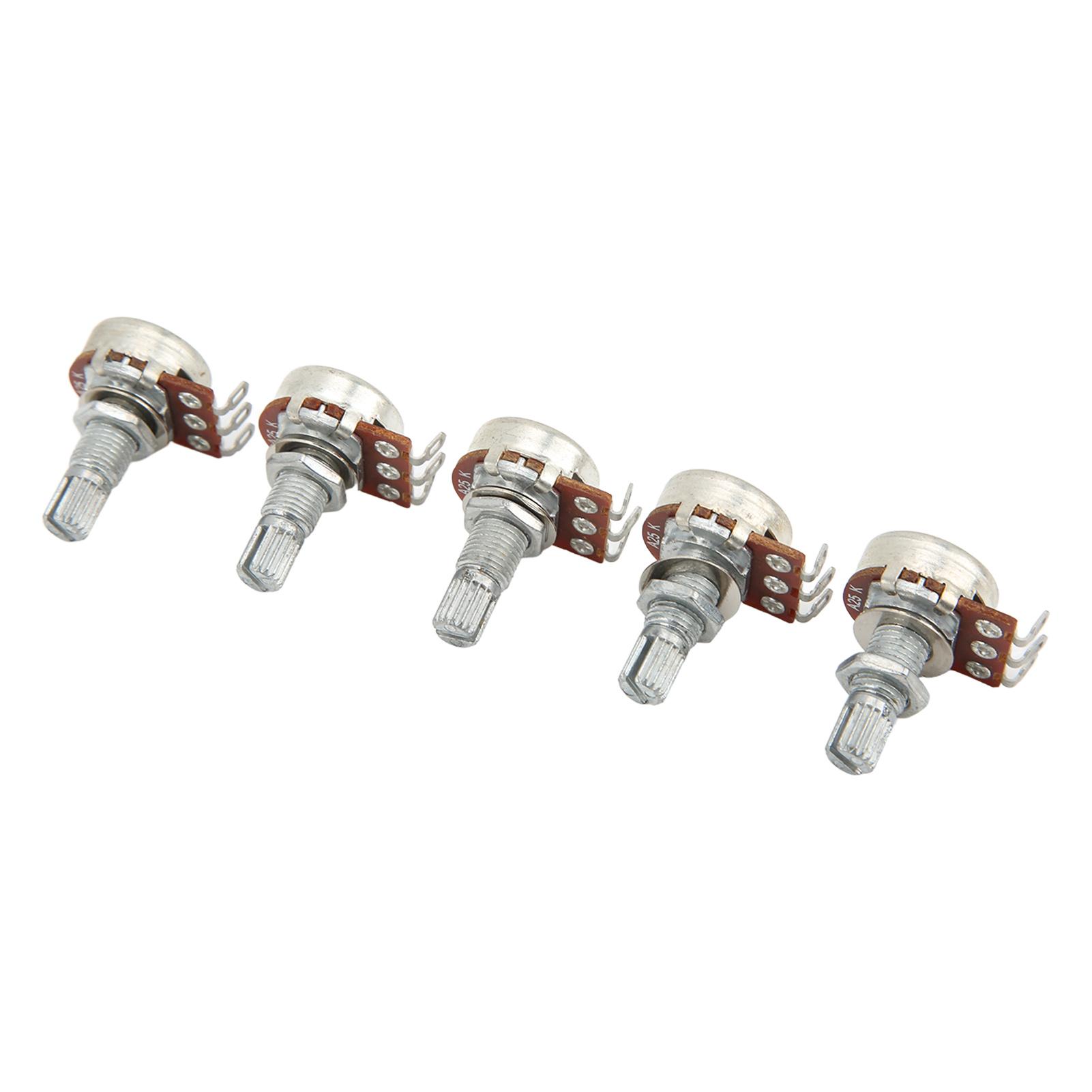 

5 шт. Гитарный потенциометр Металлический Длинный Накатанный Разделенный Вал Аудио Потенциометры Аксессуары для Гитар