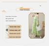 2026 Summer Cotton Linen Patchwork Long Dress with Sling and Large Hem Skirt
