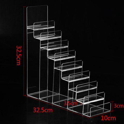 1-9 Tier Clear/Black Acrylic Riser Display Stand for Wallet,Makeup Organizer, Sunglasses,Women Handbag Rack Collection Holder