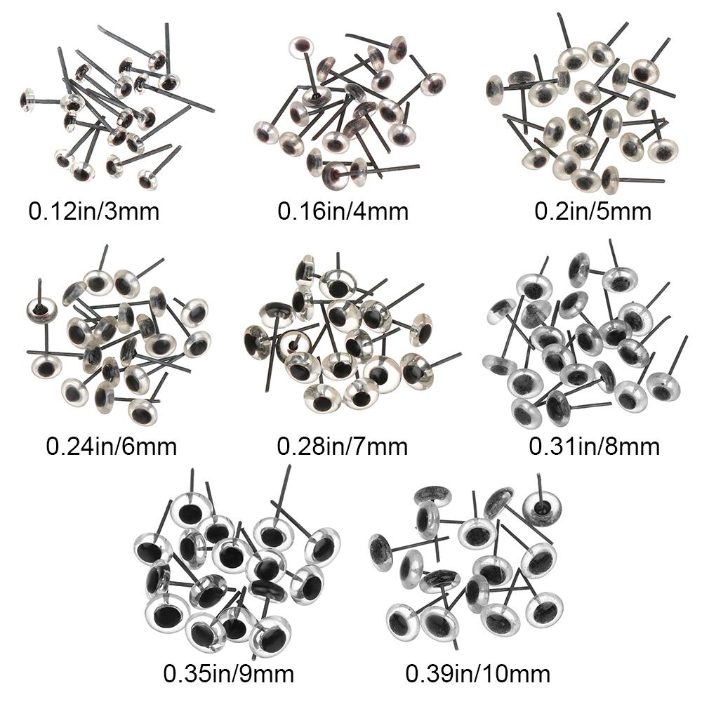 20/100Pcs 3/5/7 mm Black Eyes Dolls Glass Eyes Needle Felting Teddy Bears Eyes Safety Eye Doll Puppet Toys Accessories