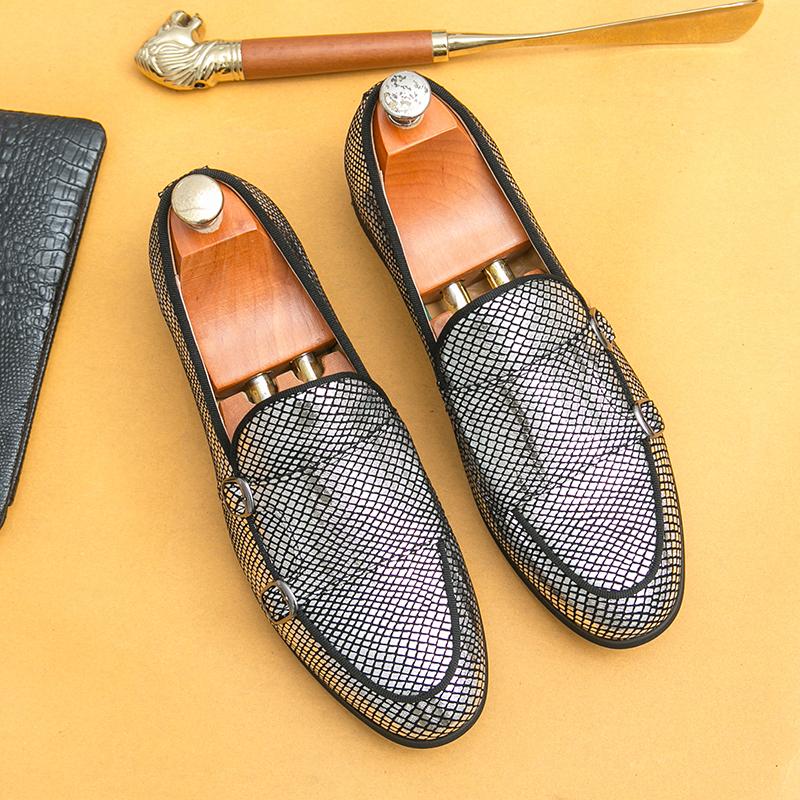 Fashion Le Fu Shoes Men PU Fashionable Retro One Foot Lightweight Driving Shoes Business Office Formal Shoes Sizes 38-46 Men Shoes