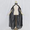 Black Ivory Chiffon Bridal Halter Cape Shawl for Women