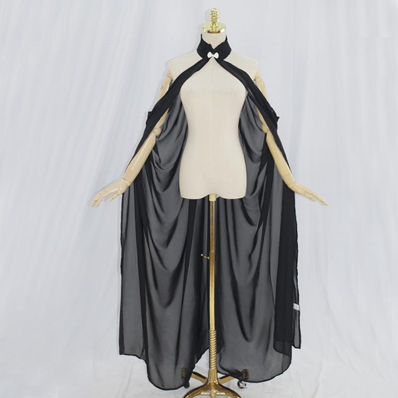 Black Ivory Chiffon Bridal Halter Cape Shawl for Women
