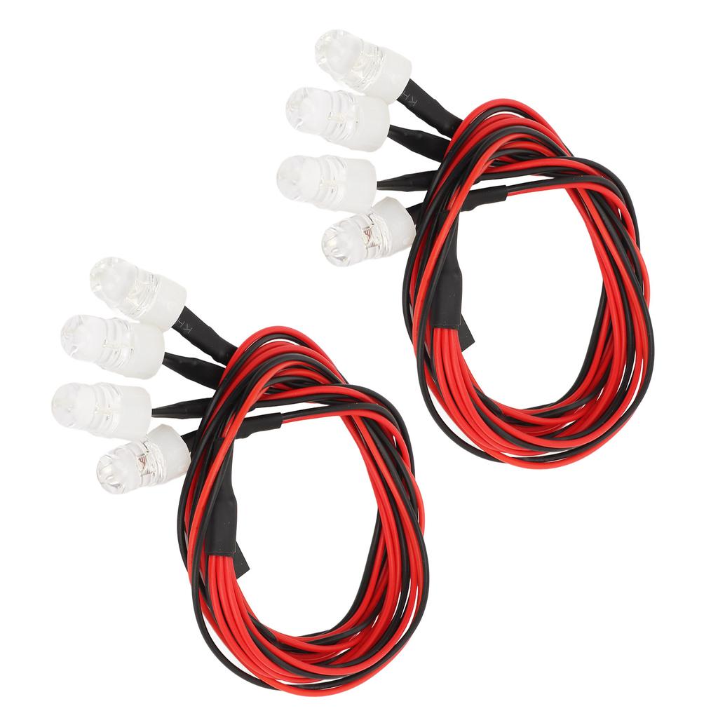 2PCS RC Car Lights Set Universal 5mm 8 LED RC Lighting Kit Headlights Taillight LEDs Accessories for Traxxas