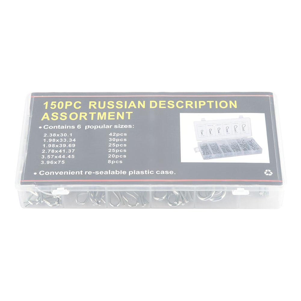 150 Pcs Carbon High Strength Steel R Type Wave Card Hairpin Latch Bolt Cotter Pin