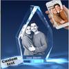 LED Heart-Shaped 3D Crystal Photo Engraving - DIY Laser Engraved White Crystal