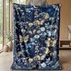 Starry Night Butterflies Theme blanket Lightweight Warm Flannel Blanket Decorative Throw Blanket for Home Decoration
