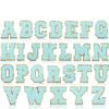 6Cm Towel Embroidery Lake Blue English Letter Embroidery Cloth Sticker Bag Decoration Patch Sticker Ironing Number Sticker