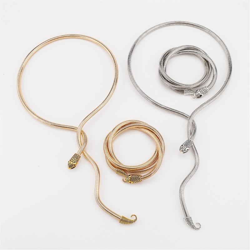Twist Snake Charm Neck Chain Necklace Alloy Crafted Neckchain Jewellery For Contemporary Fashion Lovers