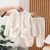 Dětské pyžamo Dívčí Coral Fleece Zahuštěný Chlapecký Facecloth Podzimní a Zimní Dětské Dívčí Domácí oblečení Zimní oblek
