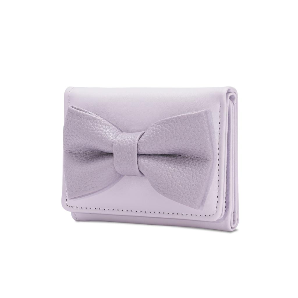 1pc Women Simple Solid Color Bow Decor Mini Tri-Fold Compact Wallet For Women Wallet Mini Wallet Purse Wallet Small Wallet cute