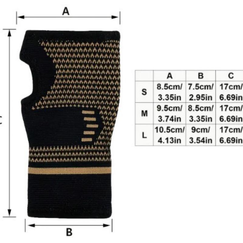 Kupferionen Handflächenschutz Nylon Gestrickt Sportliche Kompression Anti-Verstauchung Kupferionen Handflächenschutz Handgelenk Belüftung Kompression