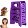 Caution Over Simulated Hair Clip Funny Warning Sign Hair Claw Clip Purple