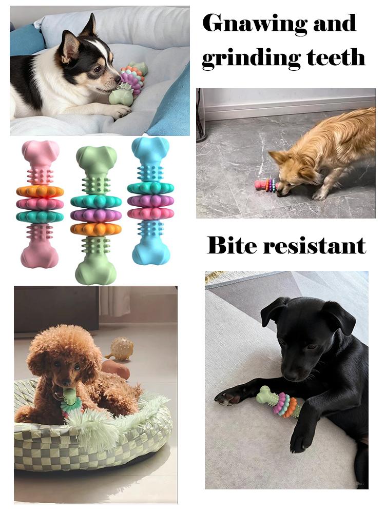 Durable Dog Toy Bone Shape Chew Toy for Teeth Grinding Pet Relief Boredom Multi-layered TPR Material for Enhanced Teeth Cleaning