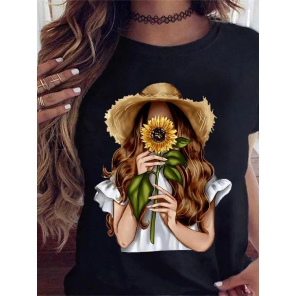 Maycaur Hot Sales Printed Female Tshirt Women Fashion Graphic Printed T-Shirt Harajuku Korean Style Short Sleeves Clothes Female