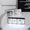 Luminous LED Digital Alarm Clock with Mirror Display and Desktop Table Ornament