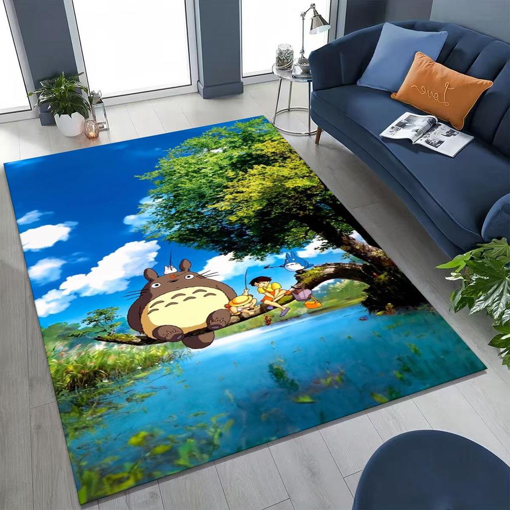 Kawaii T-Totoros Cartoon Art Carpet Rug for Bedroom Living Room Sofa Home Doormat Decor,Large Kids play Non-slip Floor Mat