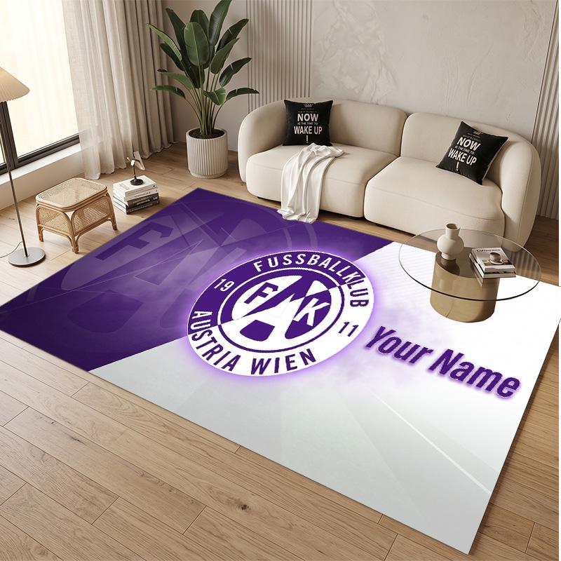 Personalized Crystal Velvet Carpet Austria Wien FC Pattern Non Slip Floor Rug