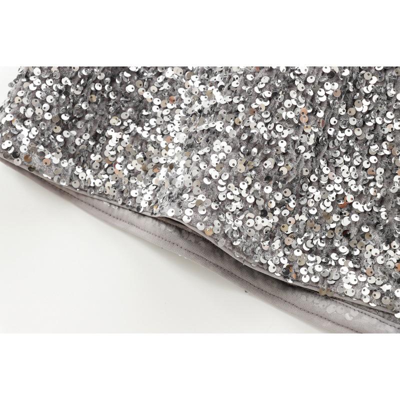 European & American Style Women's Sequin Party Dress with Back Tie 2025