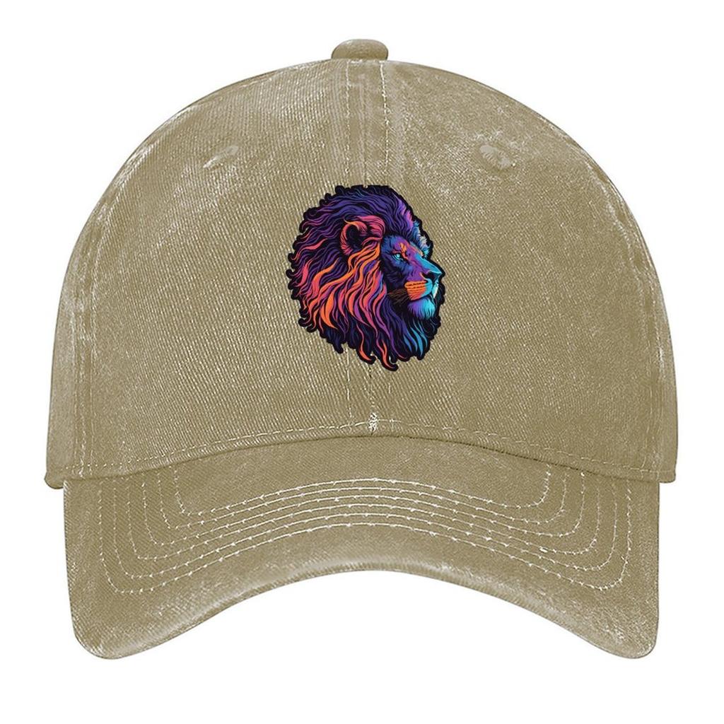 2026 Line Color Art Lion Head Minimalist And Majestic Wildlife Illustration Baseball Cap Gentleman Hat Hood Male Women's