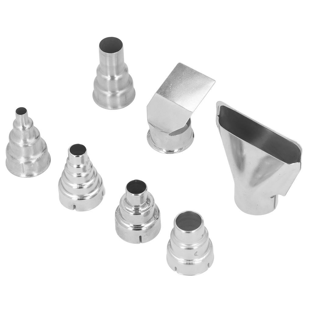 7Pcs 35mm Heat Gun Nozzle Set Stainless Steel Hot Air Gun Nozzle for Pipe Welding PVC Shrinking