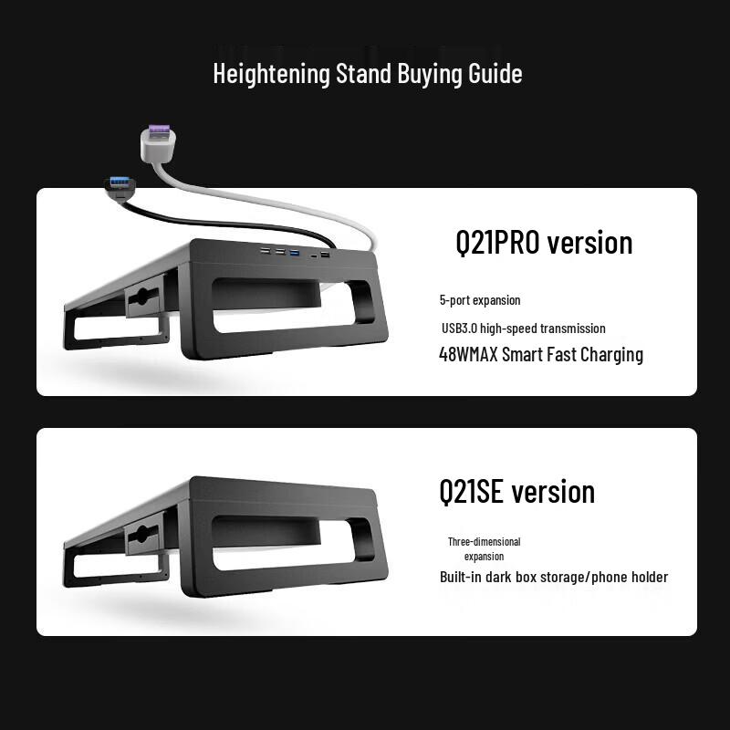 llano Multi-functional Monitor Riser Stand with USB 3.0 Hub & Storage