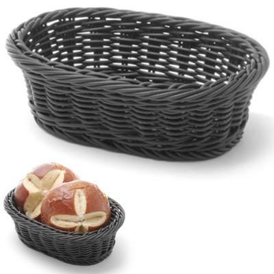 Oval Polypropylene Bread Basket, Black, 190x120x60 Mm, Hendi 426777