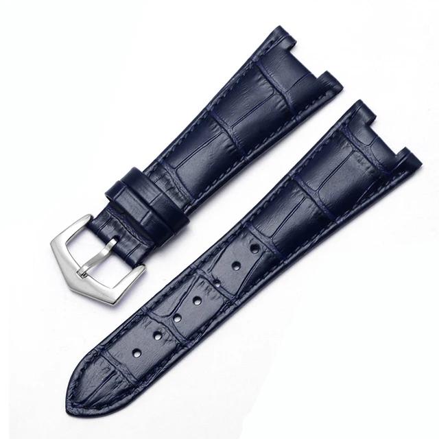 Watch Accessories Leather Strap for Patek Philippe 5711 5712G Nautilus Watch Men's and Women's Concave Convex Mouth Strap25x12mm