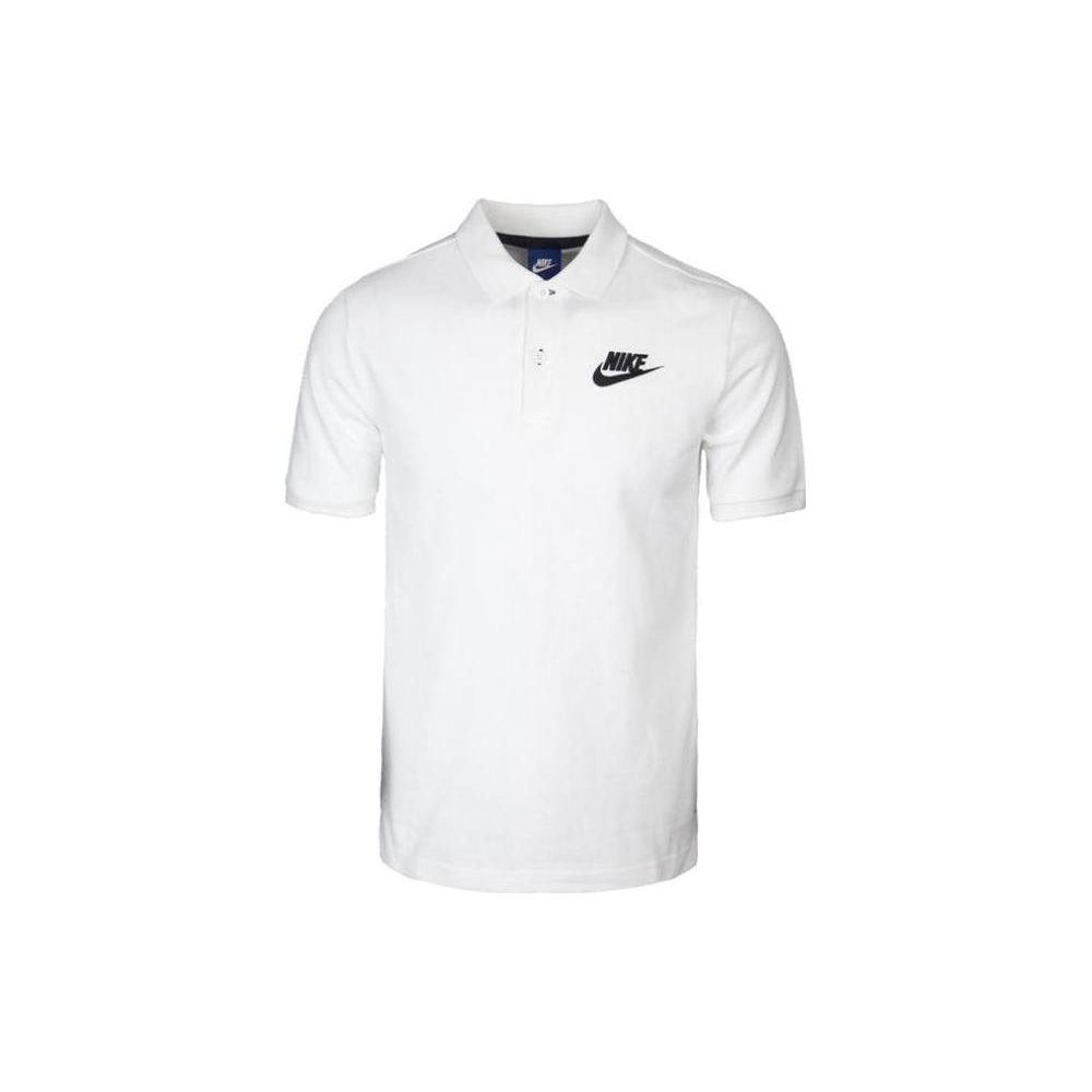 Nike Contrast Letter Logo Print Casual Polo Shirt Men Tops White 829361-100
