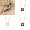 Natural Crystal Pendant Necklace With Round Citrine And Agate For Jewelry Enthusiasts
