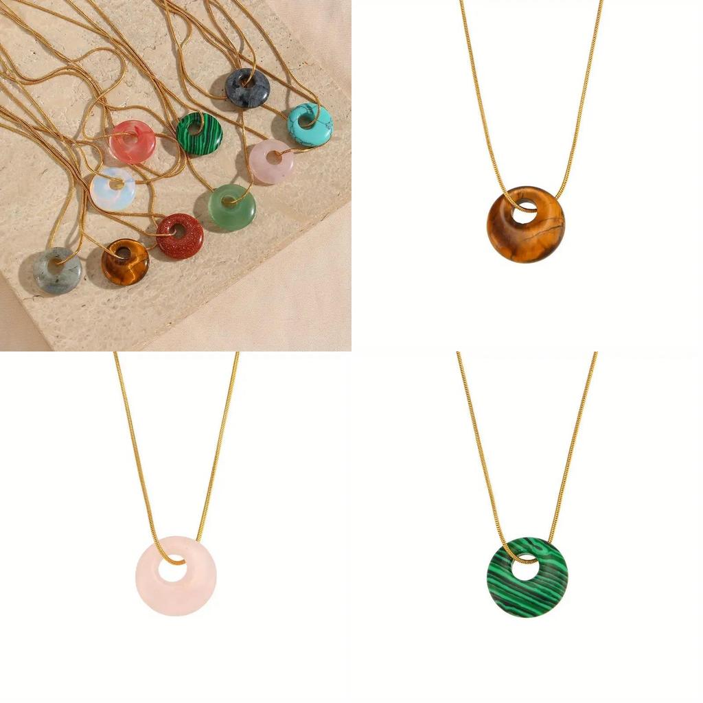 Natural Crystal Pendant Necklace With Round Citrine And Agate For Jewelry Enthusiasts