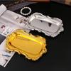 Decorative Tray Embossed Rectangular Serving Tray Household Tableware Shallow Lightweight