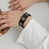 Comfortable Bracelet Punk Bracelet Stylish Statement Bracelet Fashionable Women Bracelet PU Texture for Everyday