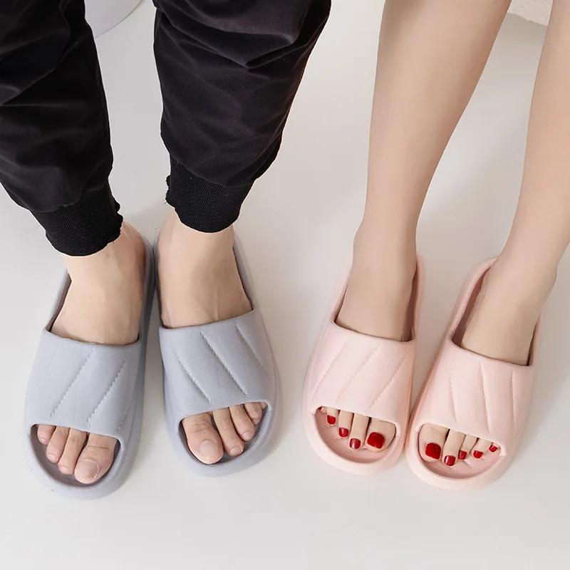 Fashion Shoes for Women Indoor Non-slip Slippers Men Couple Home Slides EVA Soft Sole Light Weight Summer Leisure Shoes Slippers Women