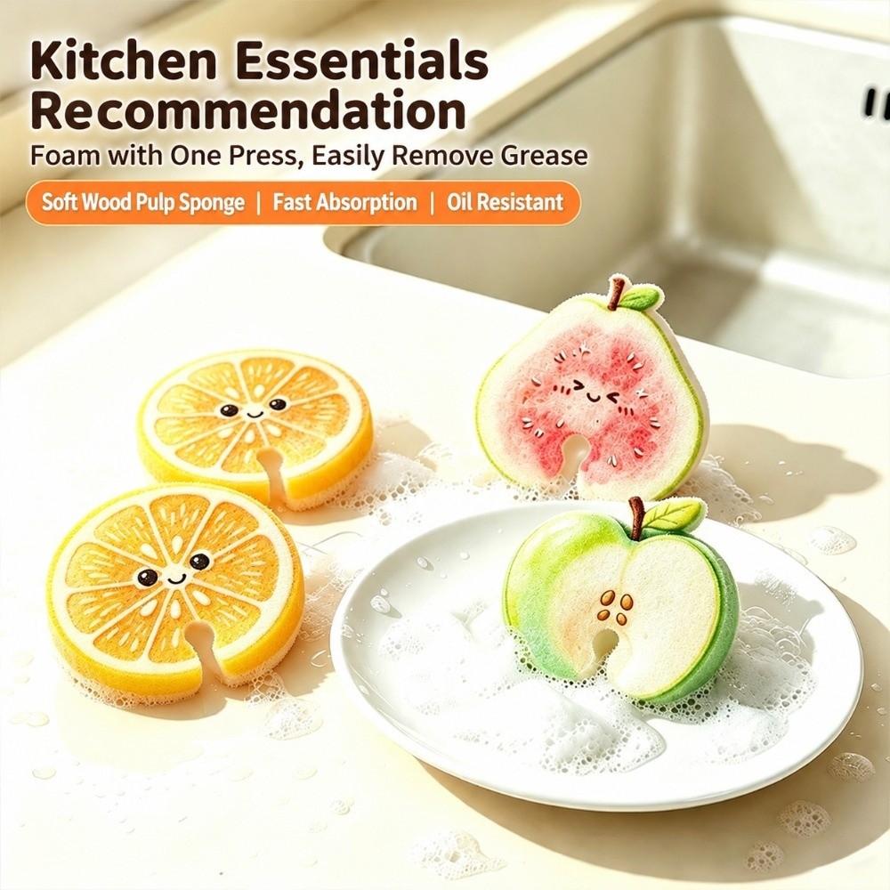 Wood Pulp Kitchen Cleaning Sponge Highly Absorbent Dish Cleaning Scrubber  Dishwashing