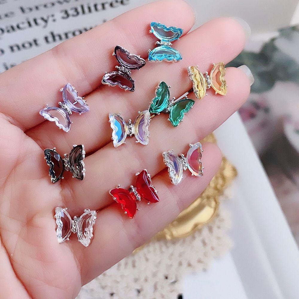 

Аксессуары Градиент цвета Пирсинг Ювелирные изделия Женская мода Серьги-гвоздики Серьги-бабочки