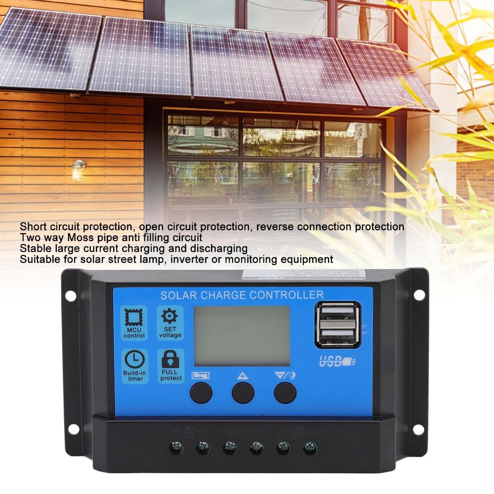 LCD Display Solar Charge Controller 12V 24V Auto Solar Battery Regulator  Street Lights