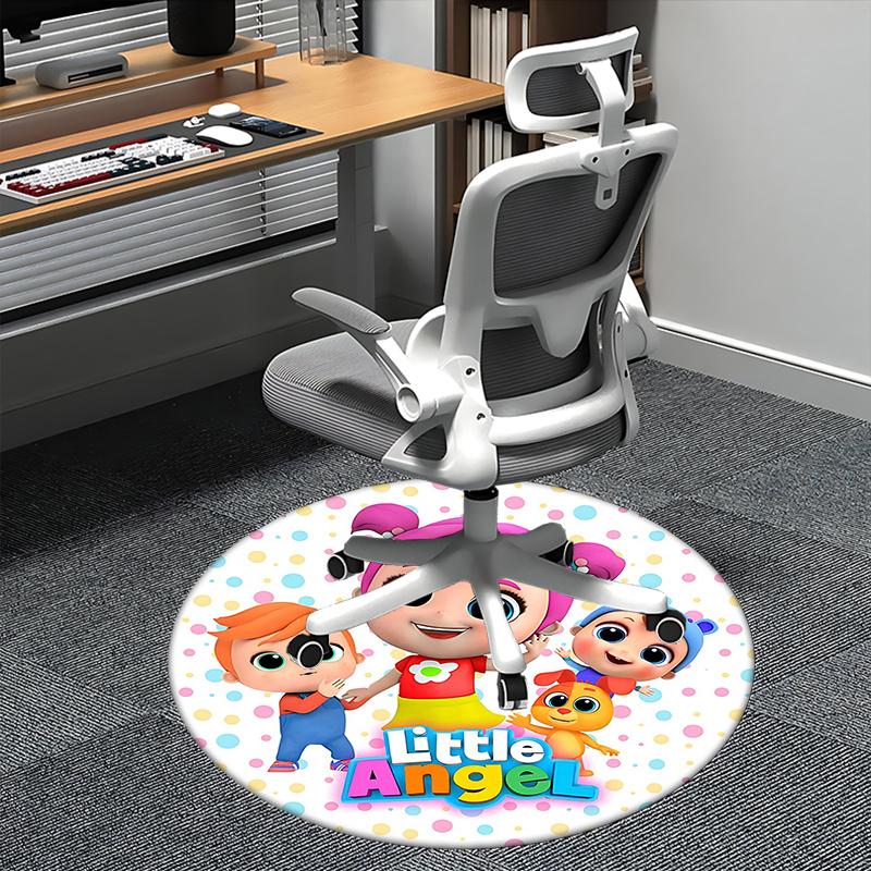 

Little Angel Chair mat Round Rug-Office carpet, Machine Washable, Non-slip, Suitable for Living Rooms, Bedrooms, Entryways, and Holiday-them 80cm by 80cm