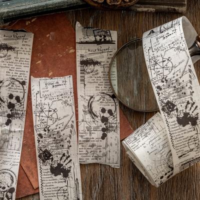 1 ud. 40 mm x 2 m Set de Pegatinas de Cinta de Papel Washi Vintage con Adhesivo para Scrapbooking, Decoraciones de Junk Journal, Suministros para Manualidades