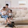 Wall-Mounted Fan Heater 2000W with Remote Control 2 Heat Modes LED Display 12h Timer for Bathroom