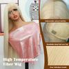 **13x4 Platinum Blonde Lace Front Wig, 24" Straight Heat‑Resistant Synthetic Glueless Wig with Baby Hairs Adjustable Straps for Women**