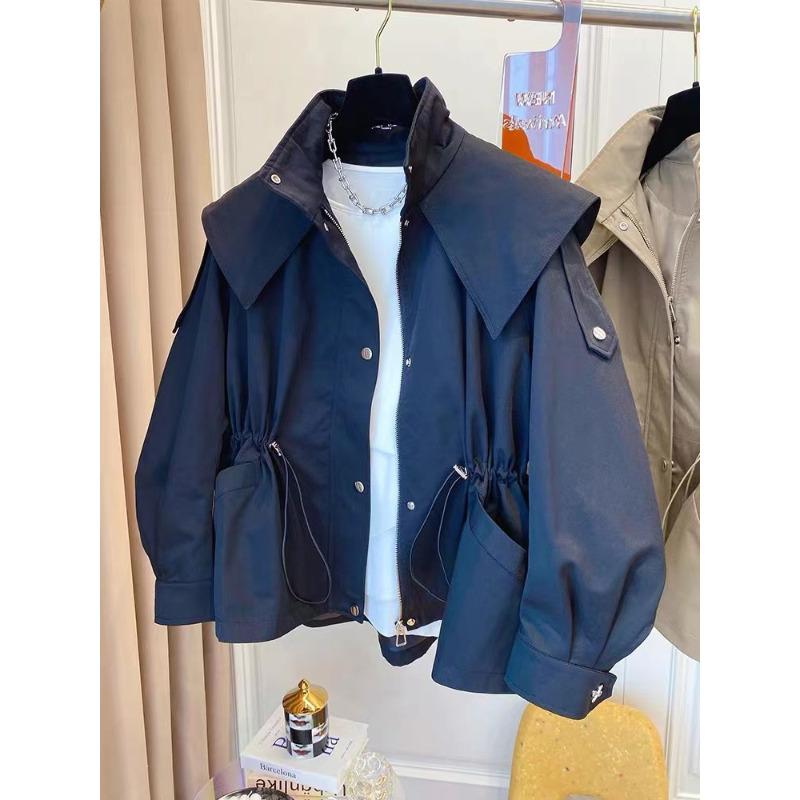 

Ранняя осень новый свободный повседневный короткий тренчкот с завязками на талии для женщин весна и осень S