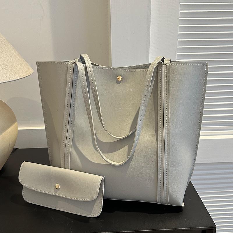 

Высококачественная сумка большой вместимости для женщин 2024 года, модная сумка на одно плечо для выхода, женский комплект из двух предметов серый