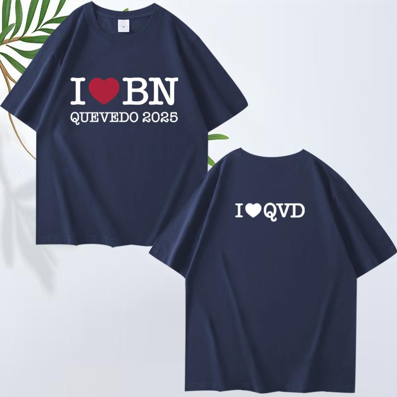 Love Bn Quevedo Fashion T Shirt Men Women Fashion Loose Funny Oversized 100% Cotton Short Sleeve Summer Print Unisextops