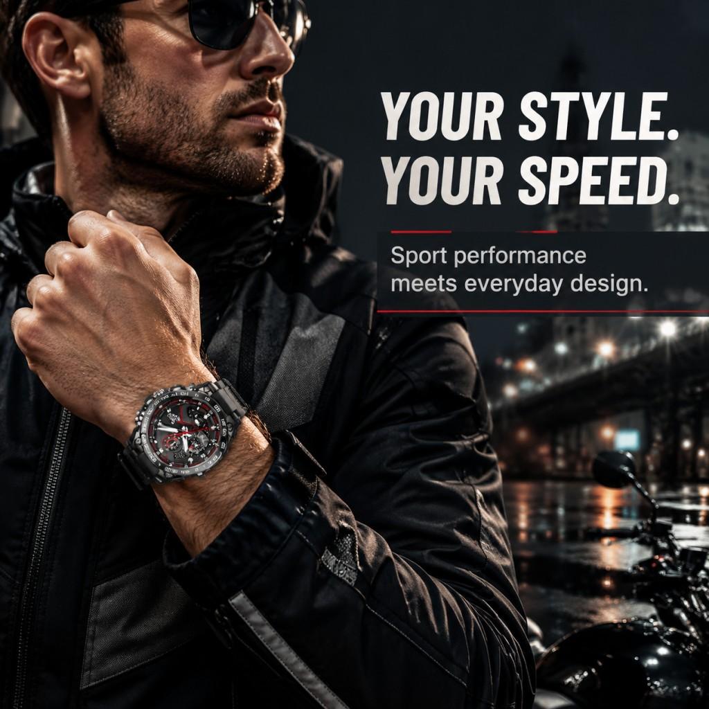 LIGE Sports Men Watch Racing Chronograph Men's Watches Waterproof Luminous Date Watches for Man Silicone Tachymeter Wristwatches