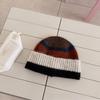 Unisex Stripe Pattern Knitted Beanie Hat 56cm To 58cm Circumference Warm Winter Beanie  Daily Wear