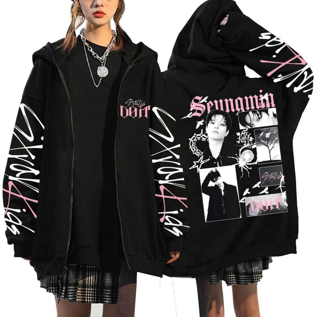 Moletom Feminino Casual Fashion Estampado de Manga Longa com Zíper e Capuz