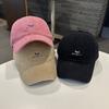 Solid Color Sun Hat Embroidery Letter Duck Tongue Cap Simple Peaked Cap  for Women
