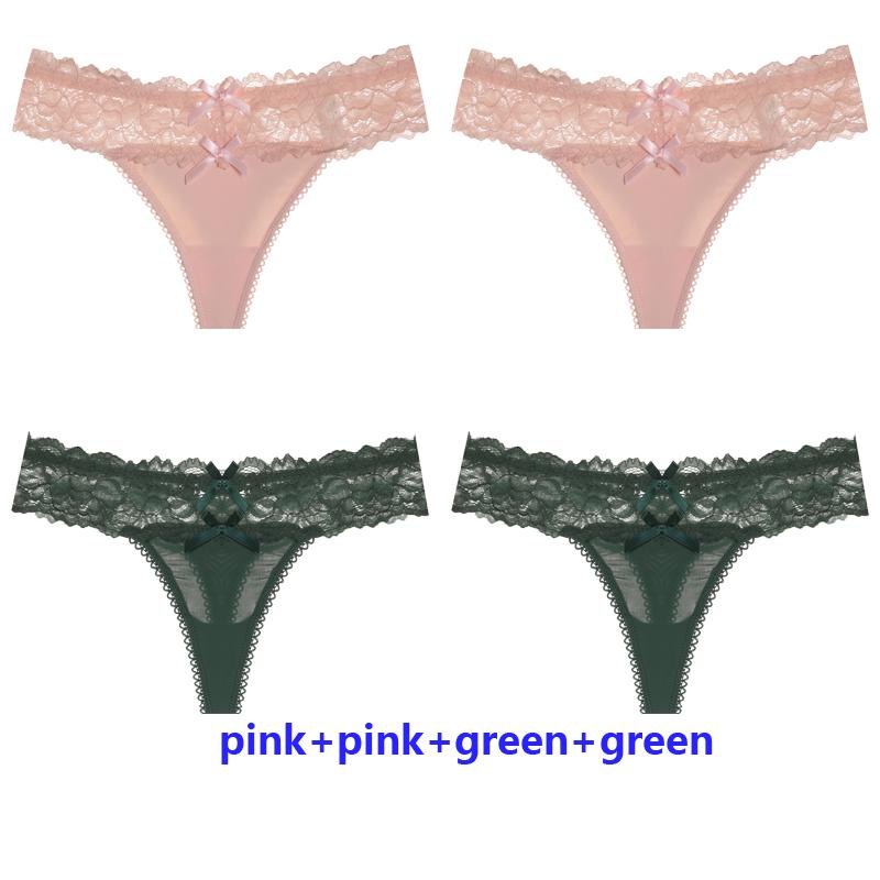 4Pcs/Lot Sexy Lace Panties Women Low-waist Briefs Female Hollow Out Underwear Intimates G String Ladies Lingerie Underpants